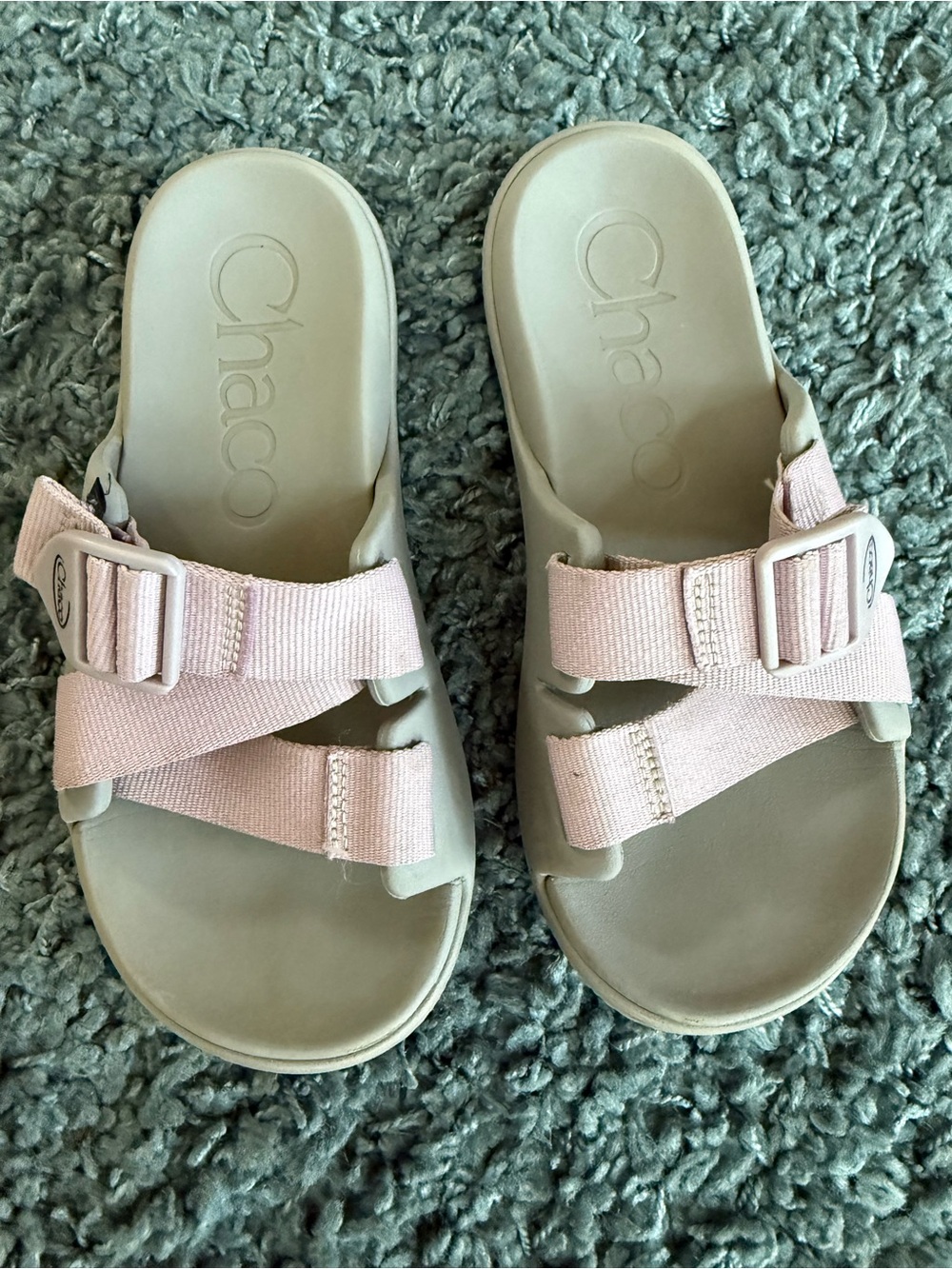 Chaco Kids Adjustable Slide Sandals in pale purple